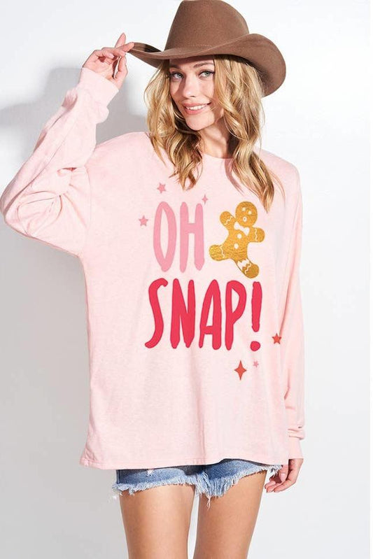 Oh Snap Holiday Oversized Top - Strawberry Moon Boutique