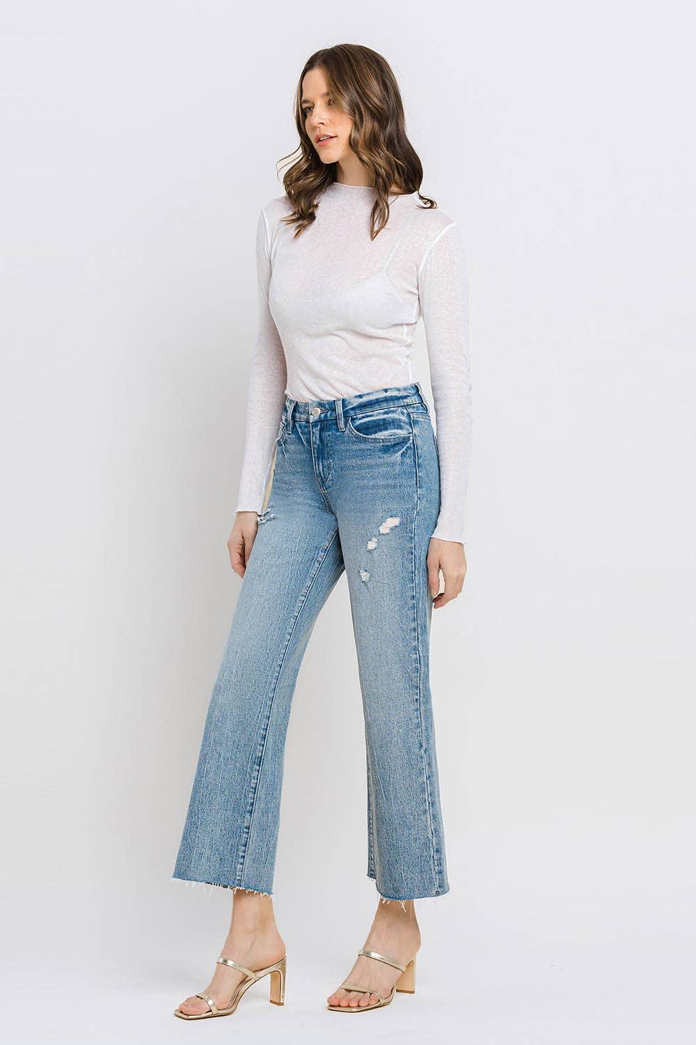 Olivia Ankle Wide Leg Jeans - Strawberry Moon Boutique