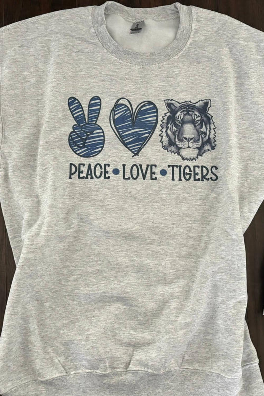 Peace Love Tigers Crewneck - Strawberry Moon Boutique