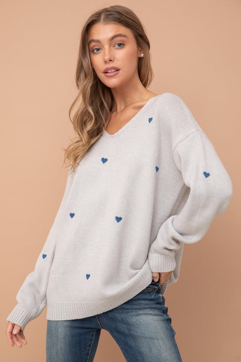 Penny Heart Sweater - Strawberry Moon Boutique