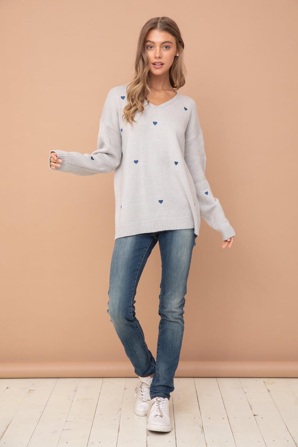 Penny Heart Sweater - Strawberry Moon Boutique