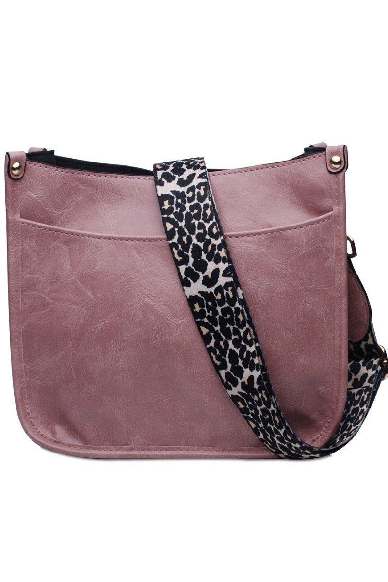Pink Leopard Strap Crossbody Bag - Strawberry Moon Boutique