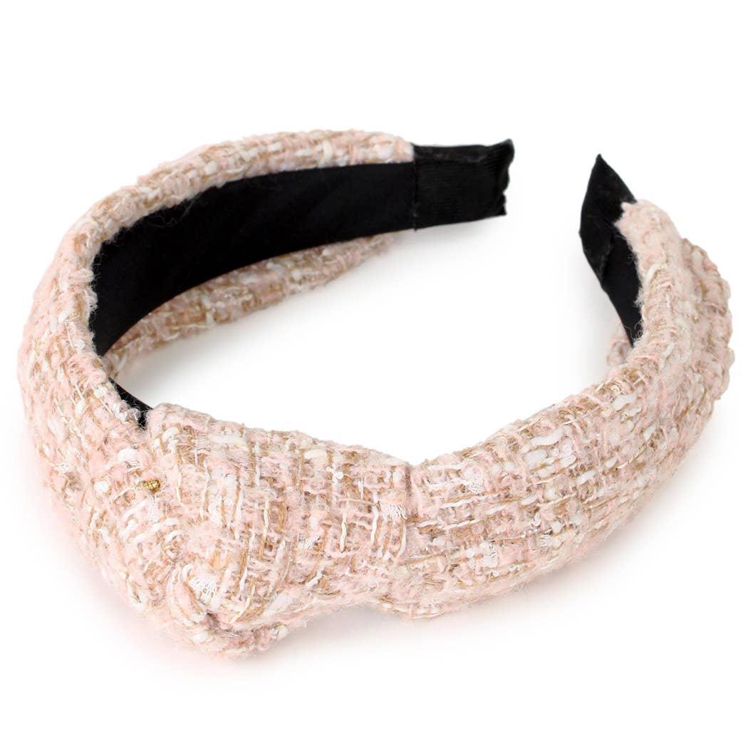 Pink Shimmer Tweed Headband - Strawberry Moon Boutique