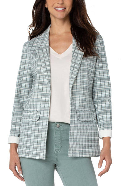 Plaid Boyfriend Blazer with Princess Dart Pattern – Strawberry