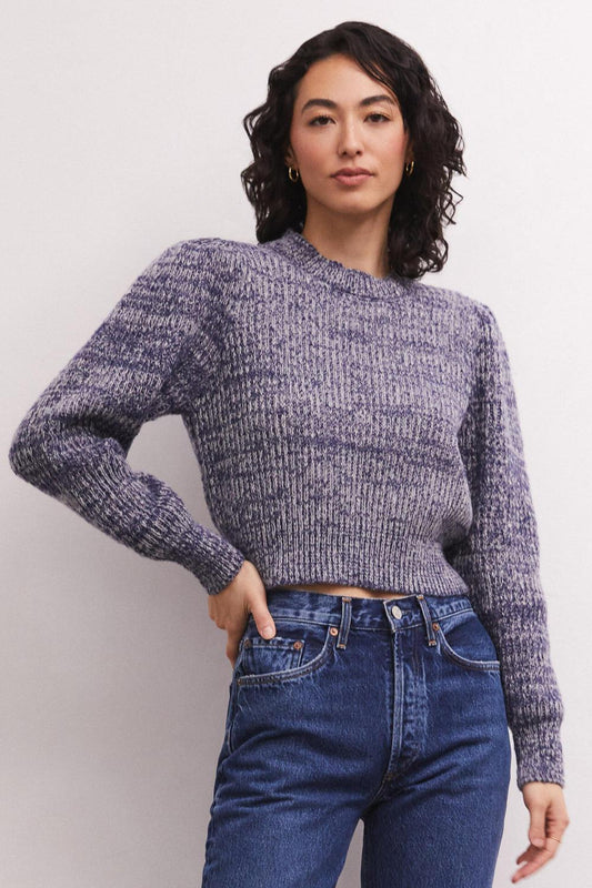 Polly Denim Look Sweater - Strawberry Moon Boutique