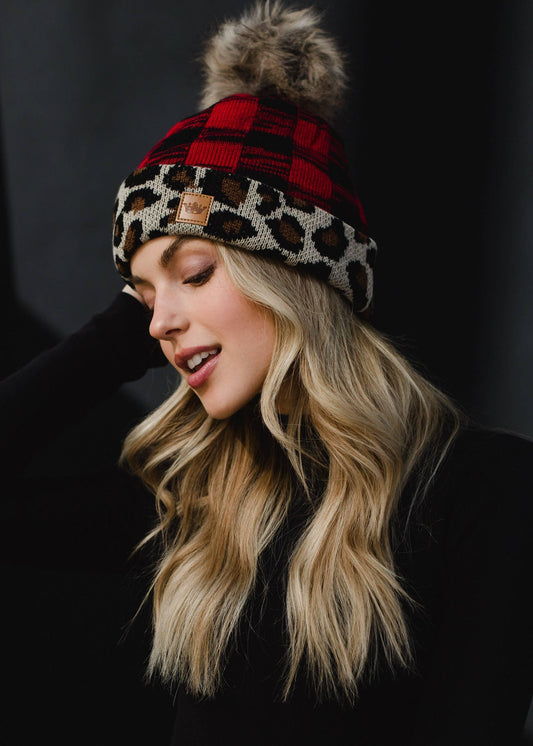 Red Buffalo Leopard Hat - Strawberry Moon Boutique