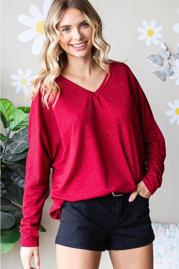 Red Sparkly Top - Strawberry Moon Boutique