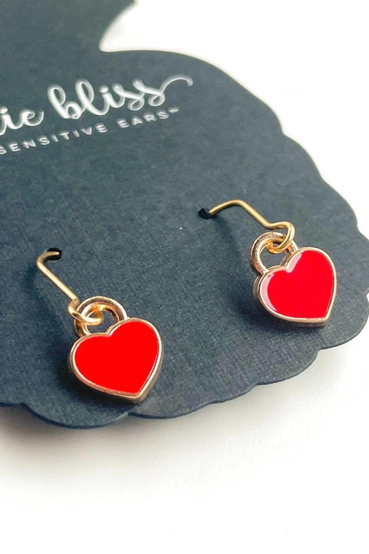 Sweetest Heart in Red Earrings - Strawberry Moon Boutique