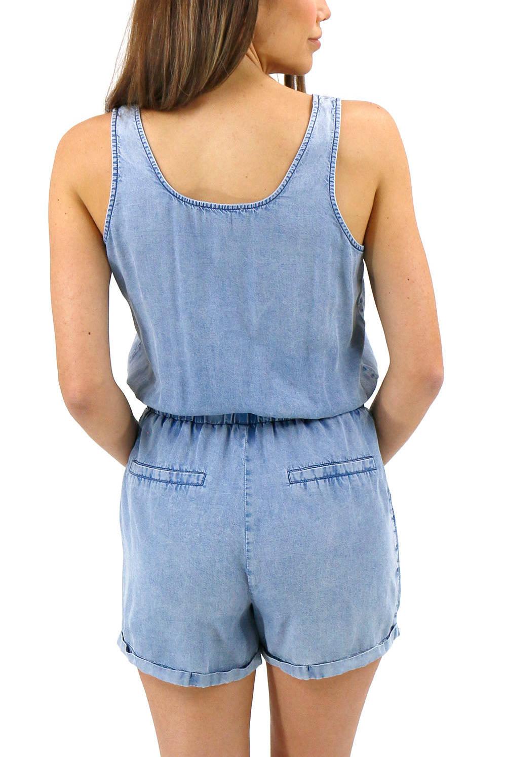 Tencel Chambray Romper - Strawberry Moon Boutique