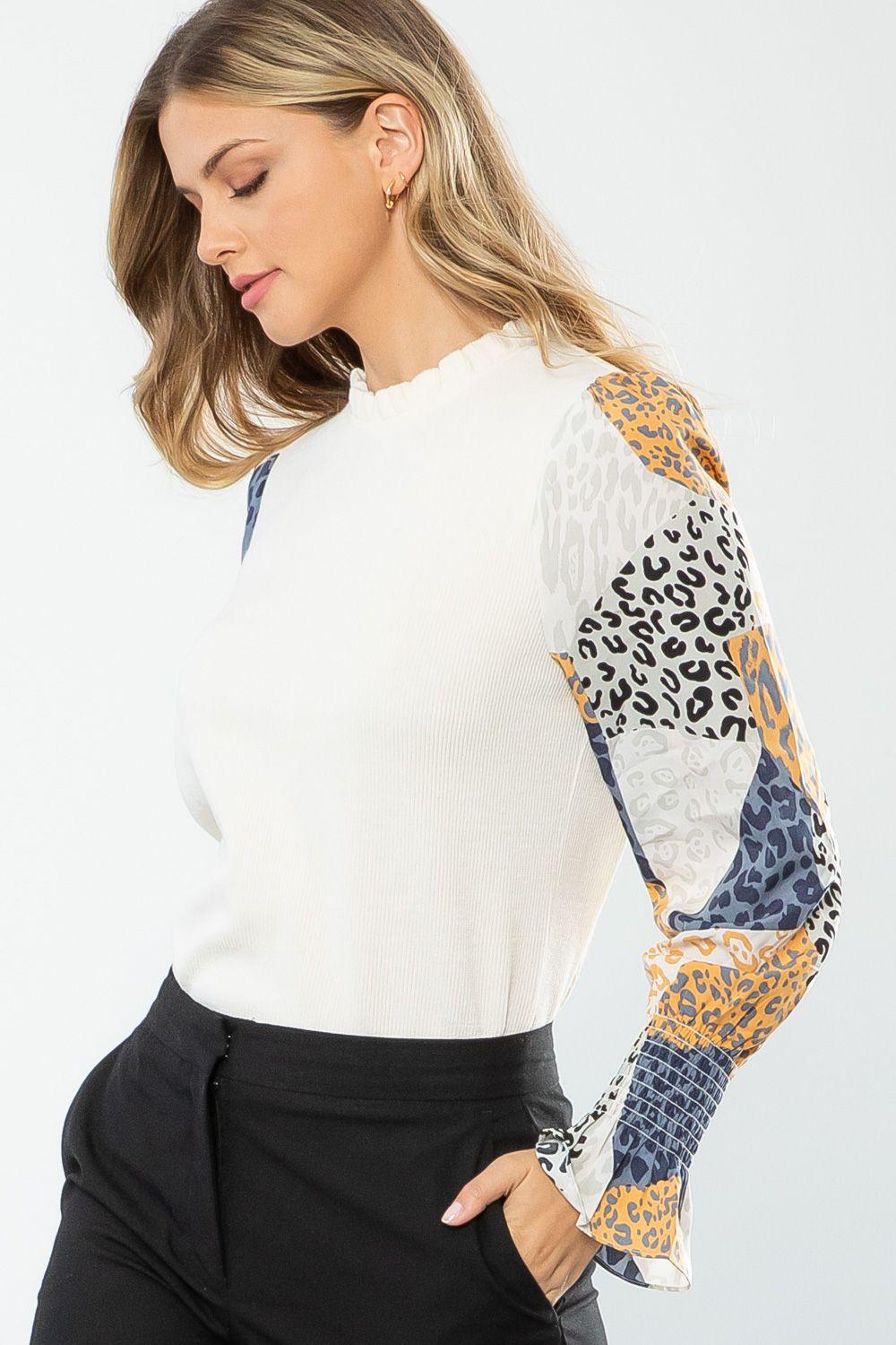 Heart Mesh Sleeve Top