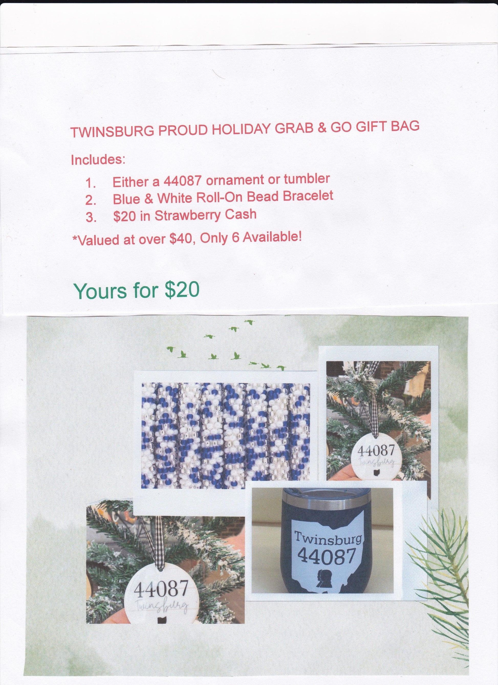 TWINSBURG Holiday Grab & Go Giftbag - Strawberry Moon Boutique