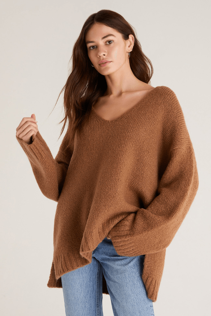 Z SUPPLY Camel Weekender Sweater - Strawberry Moon Boutique